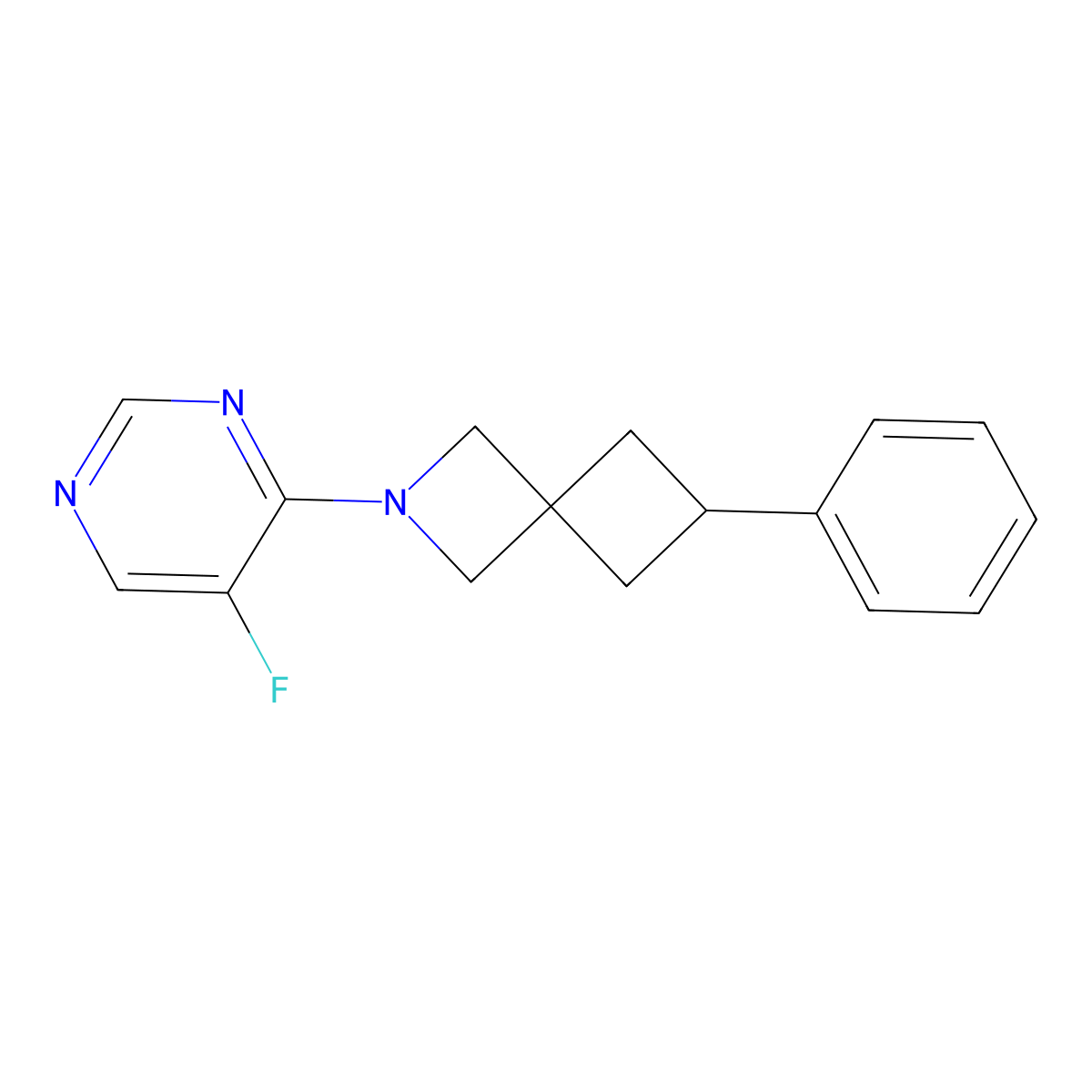 2-(5-Fluoropyrimidin-4-yl)-6-phenyl-2-azaspiro[3.3]heptane molecular structure, CAS 2379947-40-5