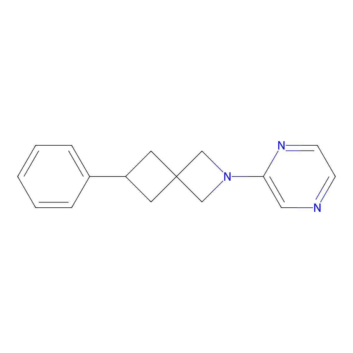6-Phenyl-2-(pyrazin-2-yl)-2-azaspiro[3.3]heptane molecular structure, CAS 2379947-58-5