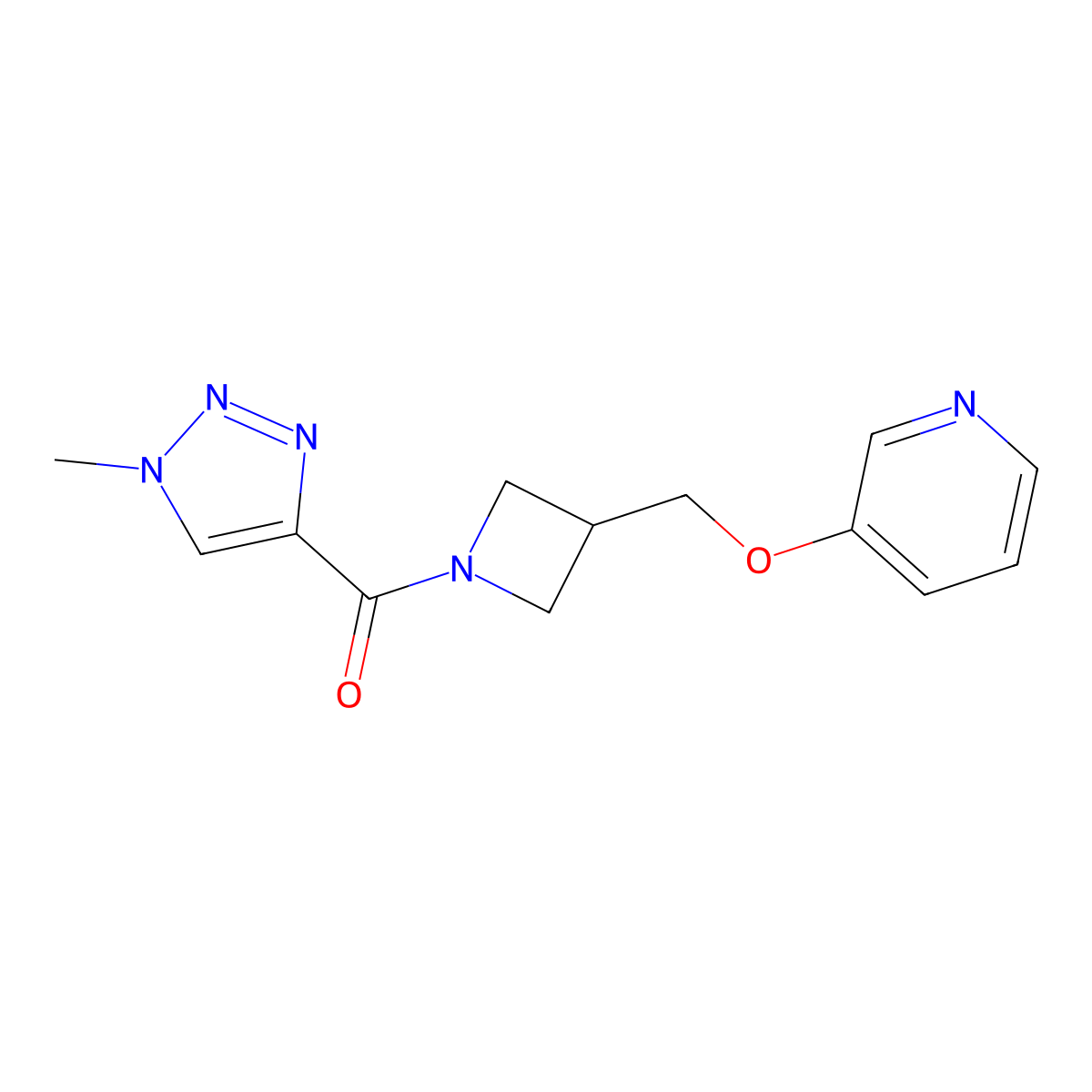 3-{[1-(1-methyl-1H-1,2,3-triazole-4-carbonyl)azetidin-3-yl]methoxy}pyridine molecular structure, CAS 2379947-74-5