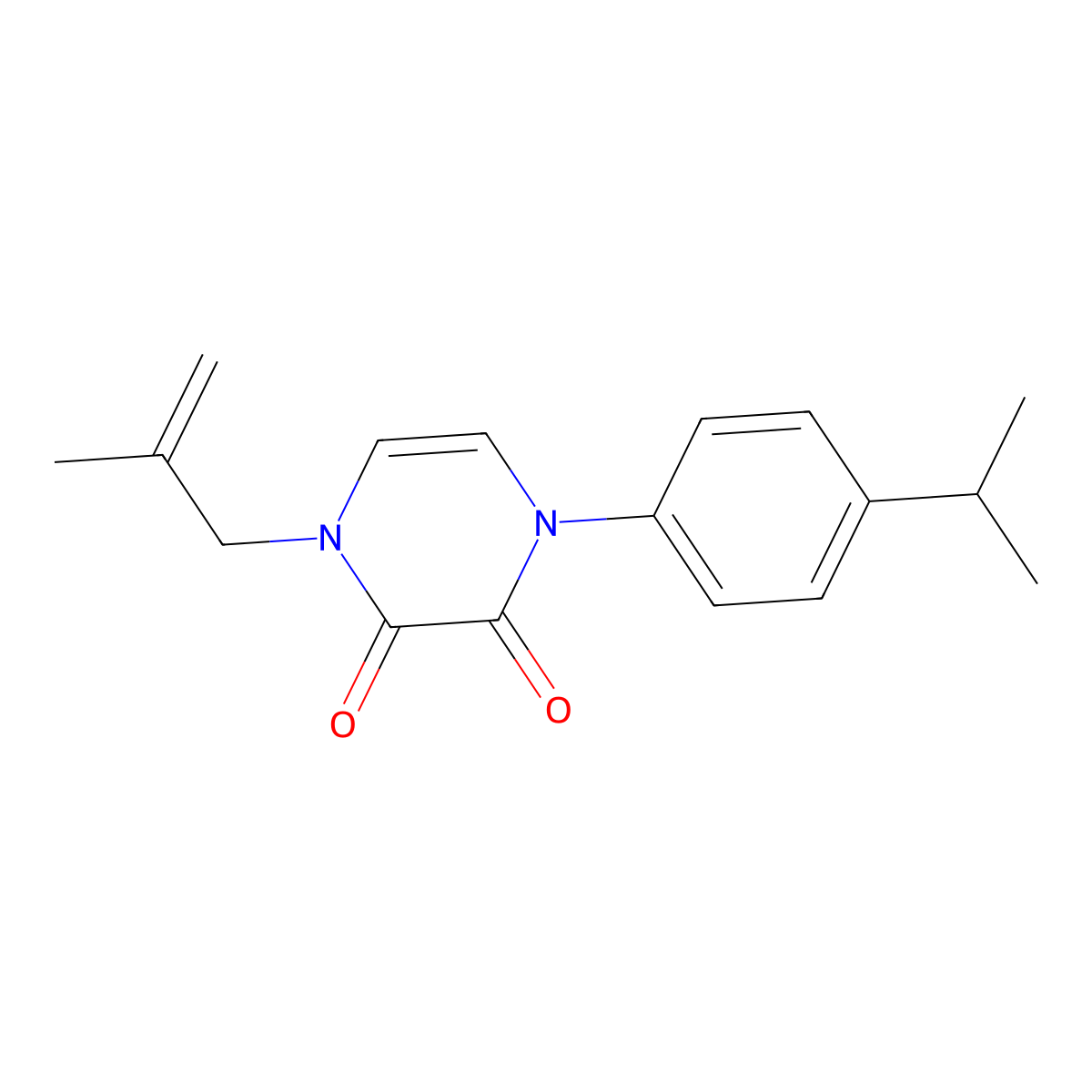 1-(2-Methylprop-2-en-1-yl)-4-[4-(propan-2-yl)phenyl]-1,2,3,4-tetrahydropyrazine-2,3-dione molecular structure, CAS 2379947-78-9