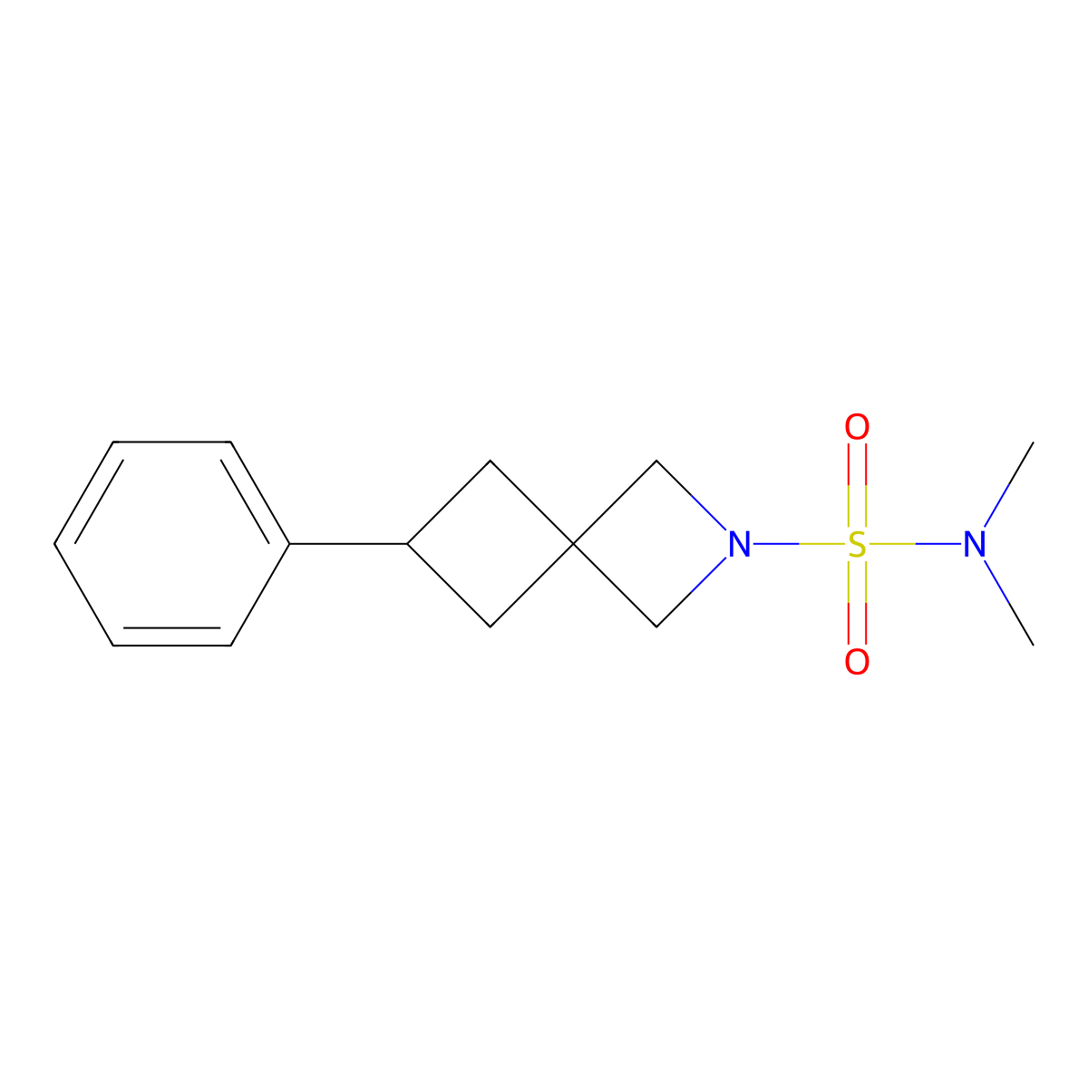 N,N-Dimethyl-6-phenyl-2-azaspiro[3.3]heptane-2-sulfonamide molecular structure, CAS 2379947-80-3