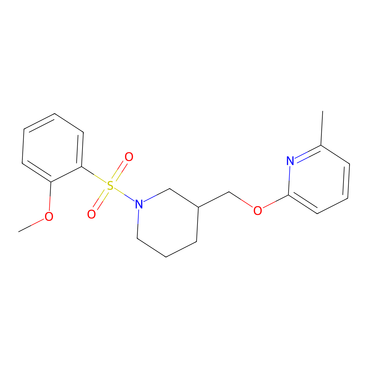 2-{[1-(2-Methoxybenzenesulfonyl)piperidin-3-yl]methoxy}-6-methylpyridine molecular structure, CAS 2379948-17-9