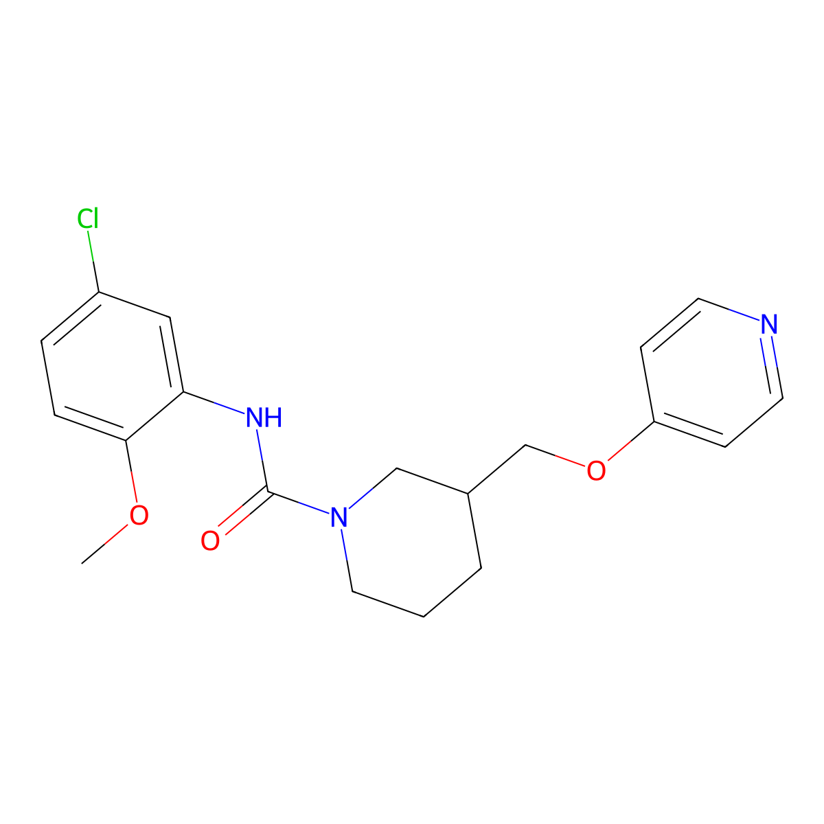 N-(5-chloro-2-methoxyphenyl)-3-[(pyridin-4-yloxy)methyl]piperidine-1-carboxamide molecular structure, CAS 2379948-37-3