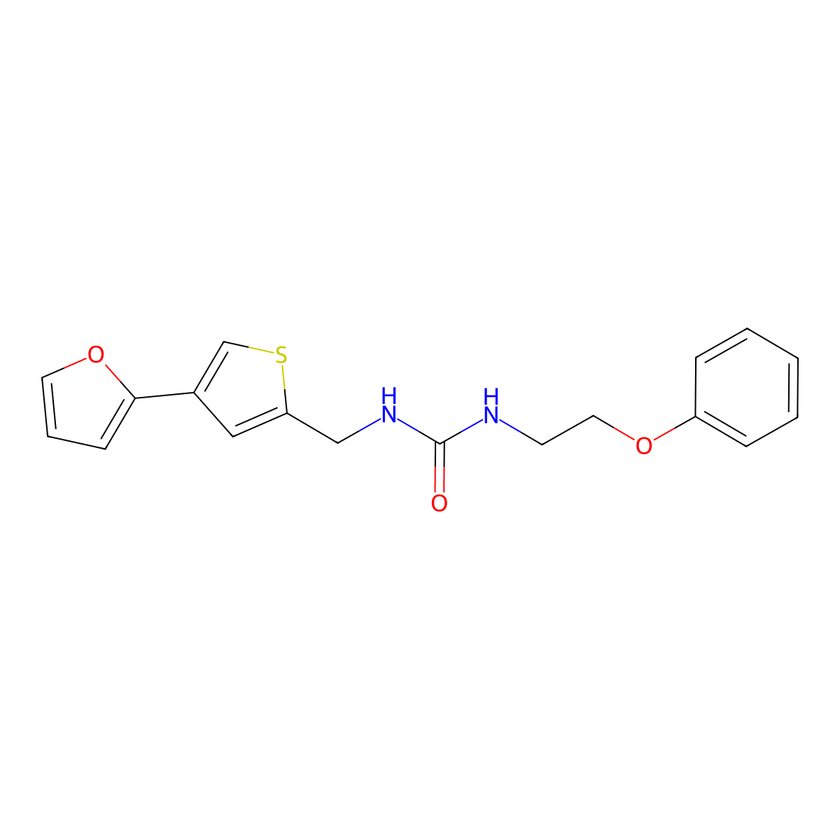 3-{[4-(Furan-2-yl)thiophen-2-yl]methyl}-1-(2-phenoxyethyl)urea molecular structure, CAS 2379948-61-3