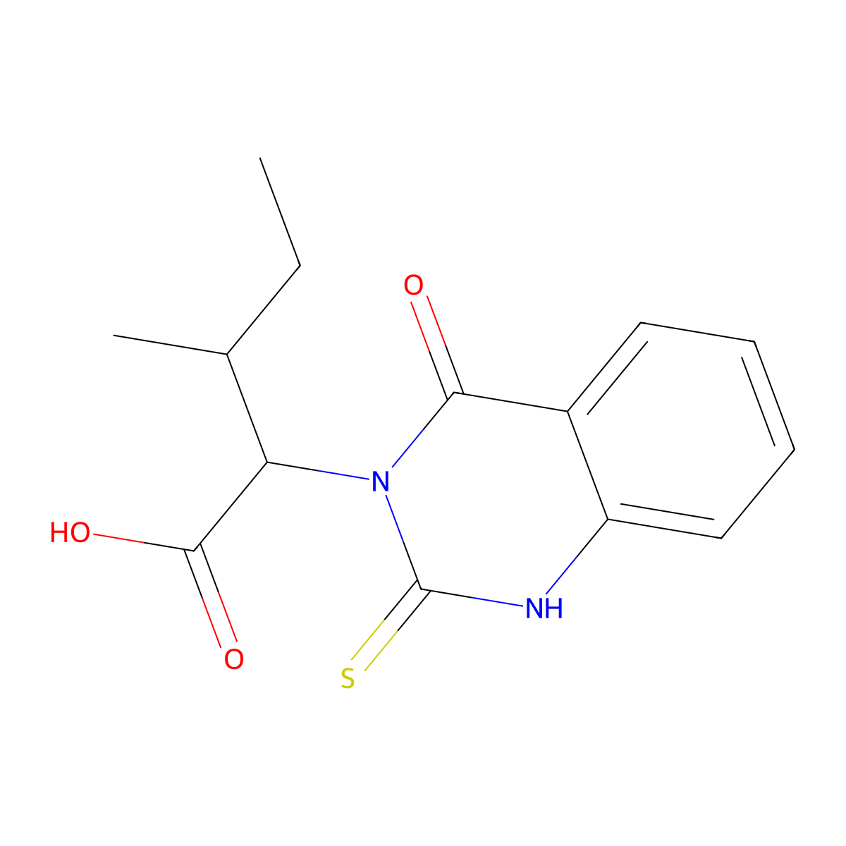 3-Methyl-2-(4-oxo-2-sulfanylidene-1,2,3,4-tetrahydroquinazolin-3-yl)pentanoic acid molecular structure, CAS 2379948-71-5