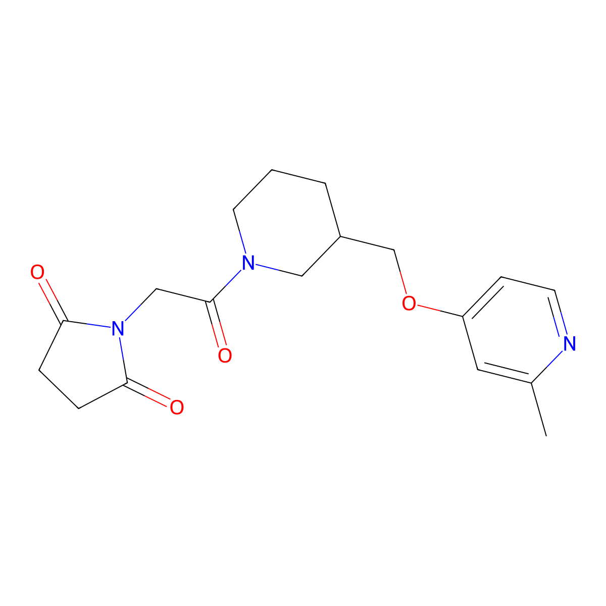 1-[2-(3-{[(2-Methylpyridin-4-yl)oxy]methyl}piperidin-1-yl)-2-oxoethyl]pyrrolidine-2,5-dione molecular structure, CAS 2379949-35-4