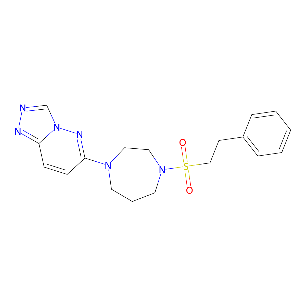 1-(2-Phenylethanesulfonyl)-4-{[1,2,4]triazolo[4,3-b]pyridazin-6-yl}-1,4-diazepane molecular structure, CAS 2379949-86-5