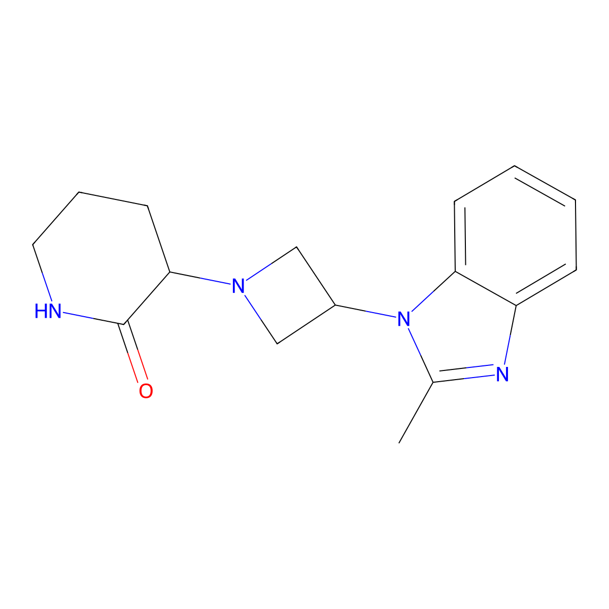 3-[3-(2-methyl-1H-1,3-benzodiazol-1-yl)azetidin-1-yl]piperidin-2-one molecular structure, CAS 2379949-91-2