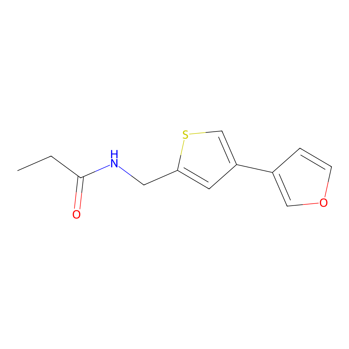 N-{[4-(furan-3-yl)thiophen-2-yl]methyl}propanamide molecular structure, CAS 2379950-00-0