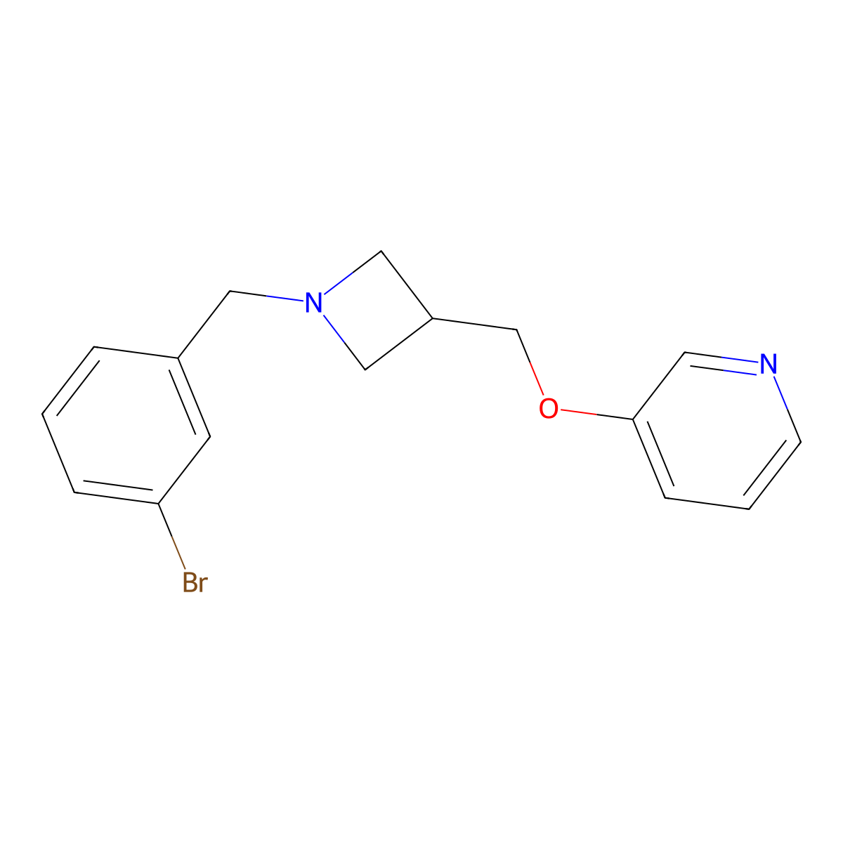 3-({1-[(3-Bromophenyl)methyl]azetidin-3-yl}methoxy)pyridine molecular structure, CAS 2379950-02-2
