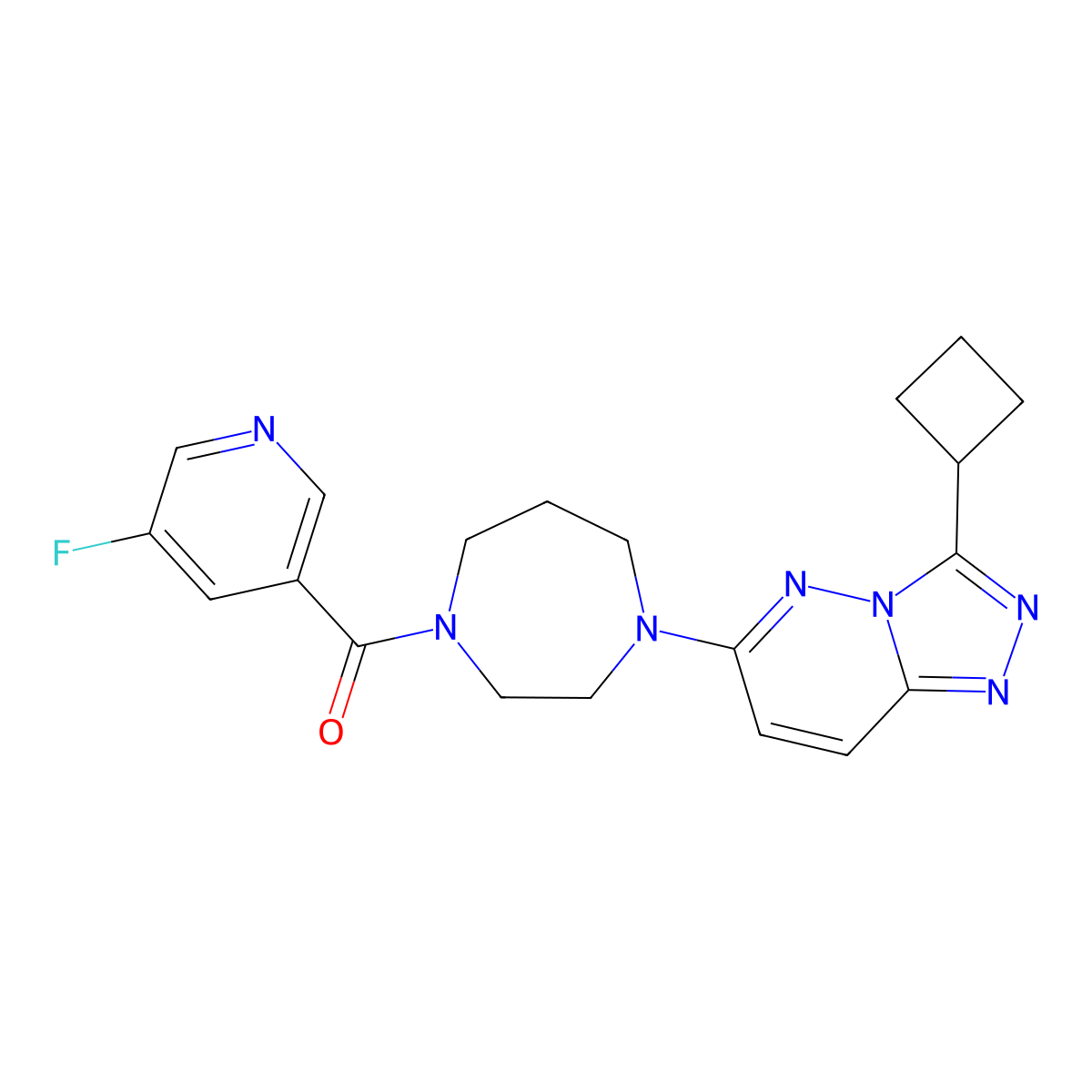 1-{3-Cyclobutyl-[1,2,4]triazolo[4,3-b]pyridazin-6-yl}-4-(5-fluoropyridine-3-carbonyl)-1,4-diazepane molecular structure, CAS 2379950-17-9