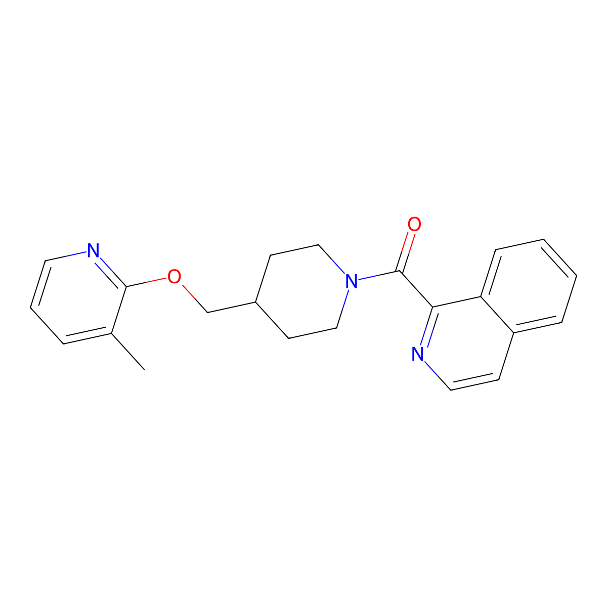 1-(4-{[(3-Methylpyridin-2-yl)oxy]methyl}piperidine-1-carbonyl)isoquinoline molecular structure, CAS 2379950-41-9