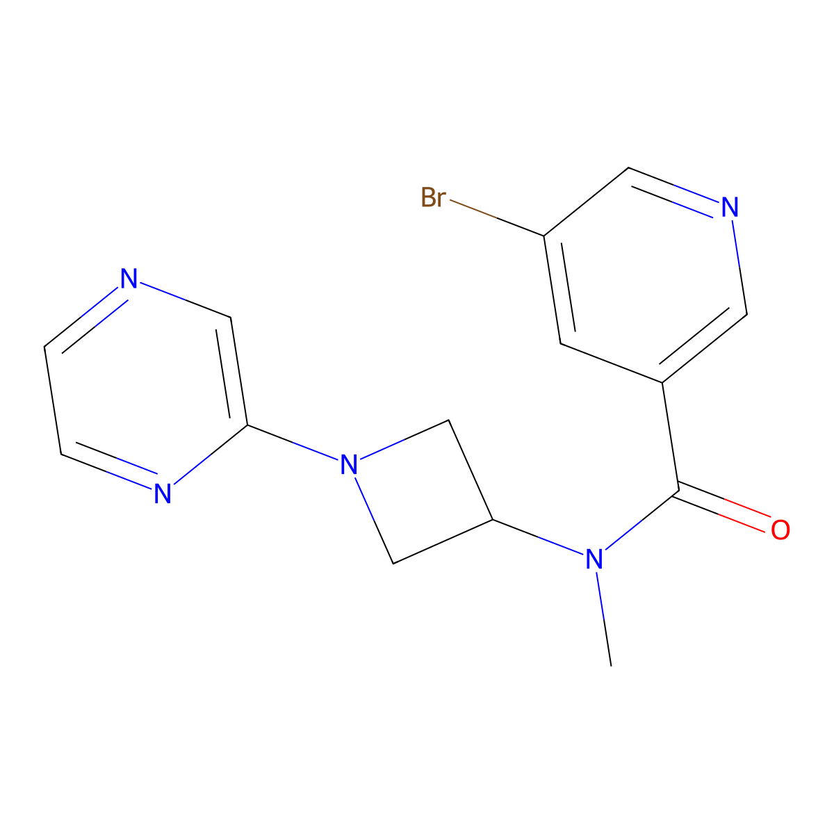 5-bromo-N-methyl-N-[1-(pyrazin-2-yl)azetidin-3-yl]pyridine-3-carboxamide molecular structure, CAS 2379950-74-8