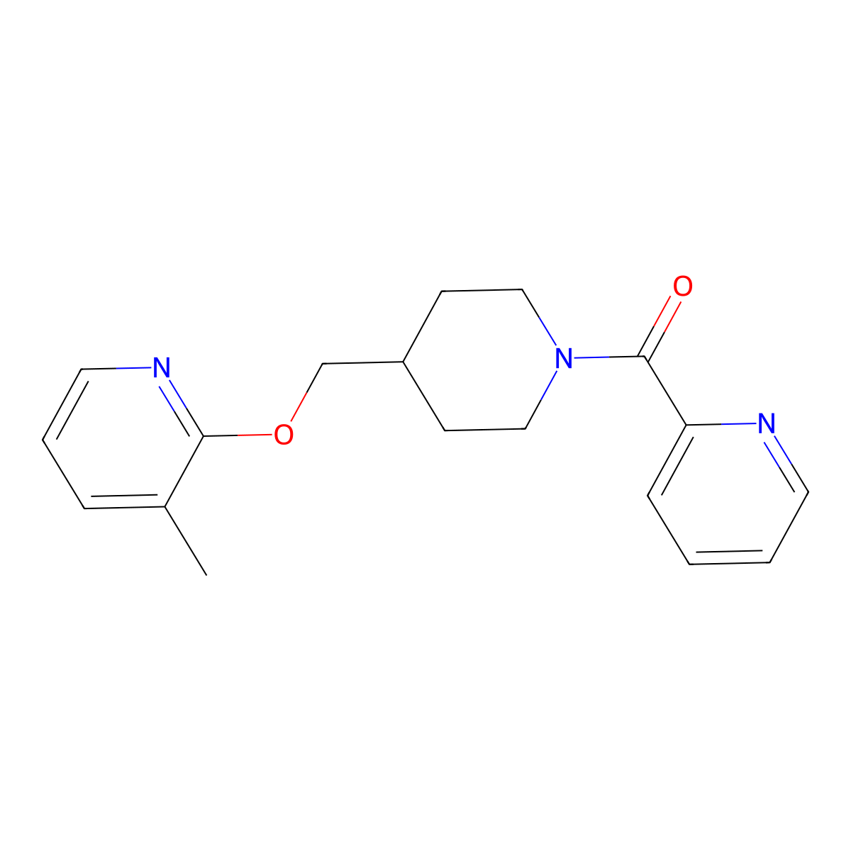 3-Methyl-2-{[1-(pyridine-2-carbonyl)piperidin-4-yl]methoxy}pyridine molecular structure, CAS 2379950-81-7