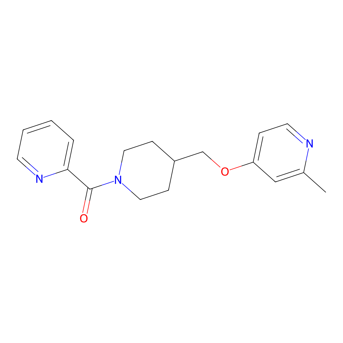 2-Methyl-4-{[1-(pyridine-2-carbonyl)piperidin-4-yl]methoxy}pyridine molecular structure, CAS 2379950-91-9