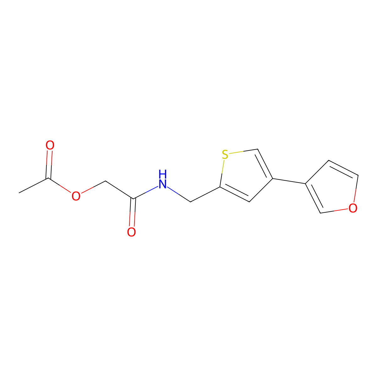 ({[4-(Furan-3-yl)thiophen-2-yl]methyl}carbamoyl)methyl acetate molecular structure, CAS 2379950-94-2