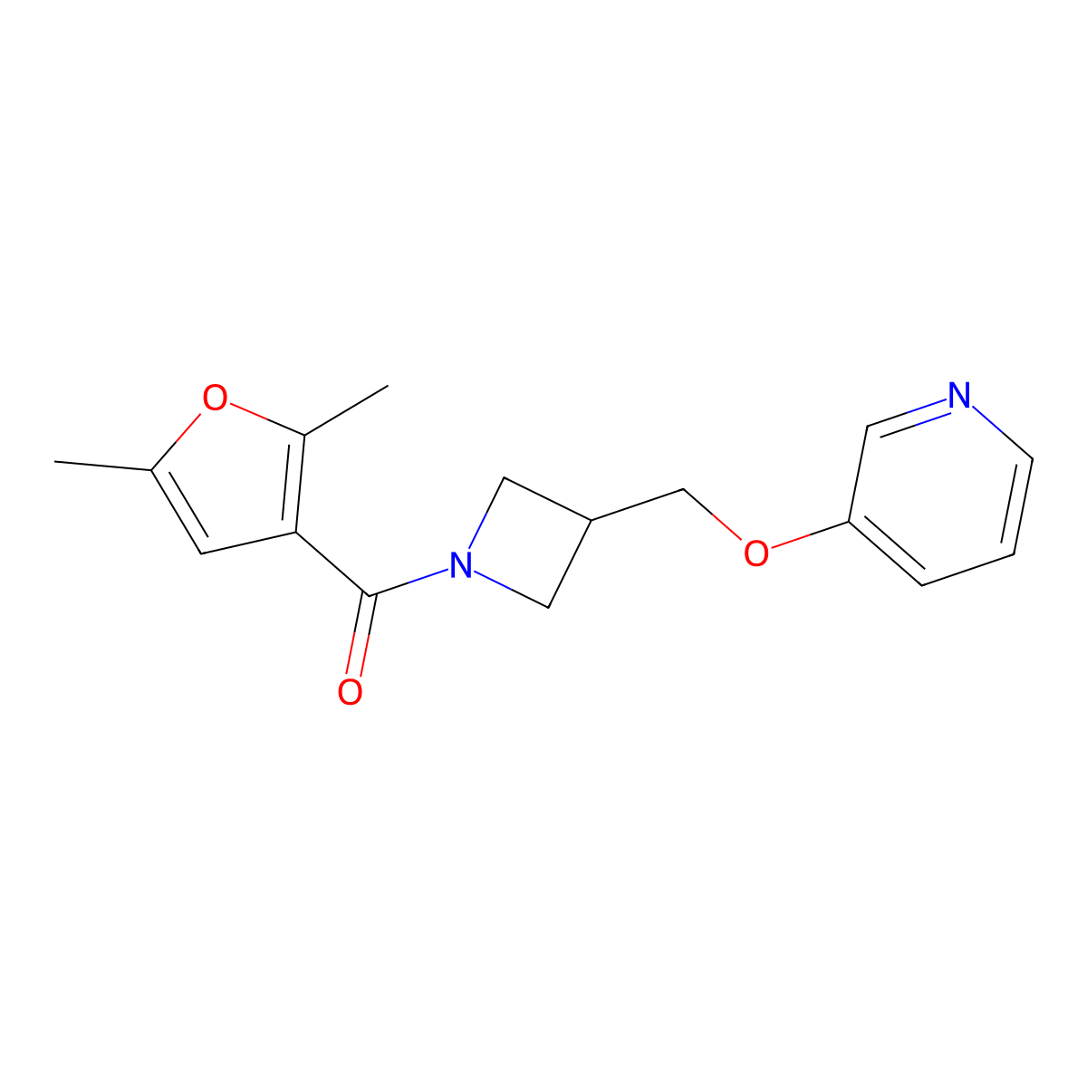 3-{[1-(2,5-Dimethylfuran-3-carbonyl)azetidin-3-yl]methoxy}pyridine molecular structure, CAS 2379950-95-3