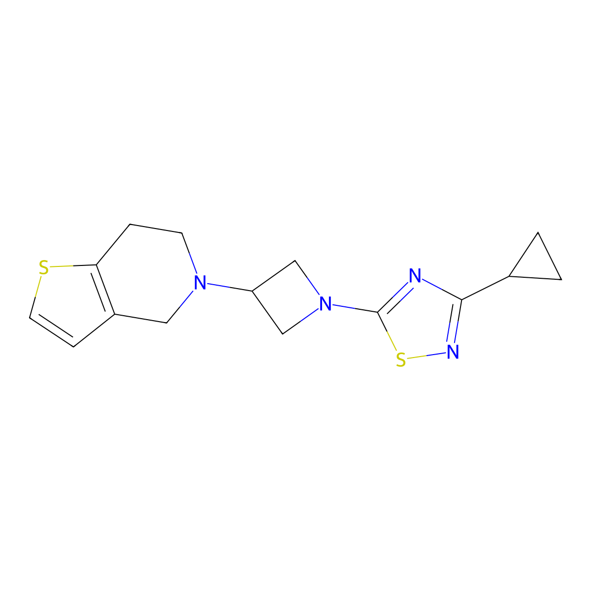 3-cyclopropyl-5-(3-{4H,5H,6H,7H-thieno[3,2-c]pyridin-5-yl}azetidin-1-yl)-1,2,4-thiadiazole molecular structure, CAS 2379951-04-7