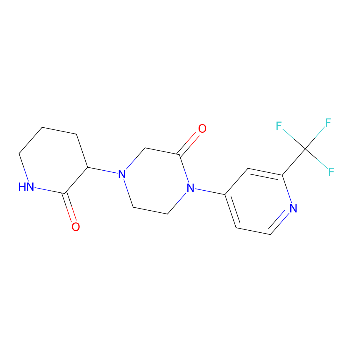 4-(2-Oxopiperidin-3-yl)-1-[2-(trifluoromethyl)pyridin-4-yl]piperazin-2-one molecular structure, CAS 2379951-12-7