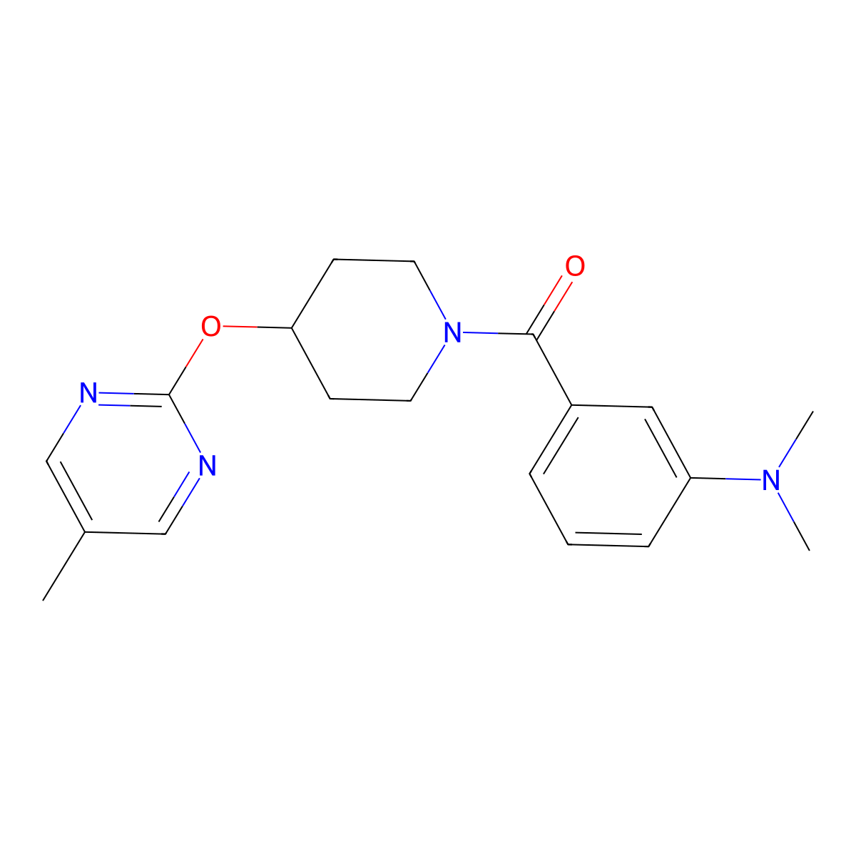 N,N-dimethyl-3-{4-[(5-methylpyrimidin-2-yl)oxy]piperidine-1-carbonyl}aniline molecular structure, CAS 2379951-21-8