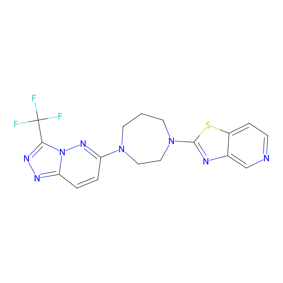 1-{[1,3]Thiazolo[4,5-c]pyridin-2-yl}-4-[3-(trifluoromethyl)-[1,2,4]triazolo[4,3-b]pyridazin-6-yl]-1,4-diazepane molecular structure, CAS 2379951-26-3