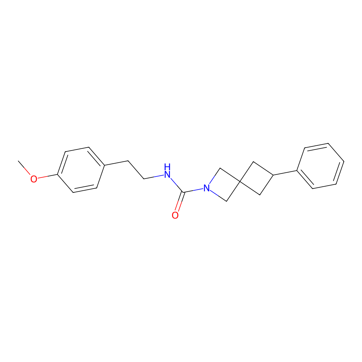 N-[2-(4-Methoxyphenyl)ethyl]-6-phenyl-2-azaspiro[3.3]heptane-2-carboxamide molecular structure, CAS 2379951-29-6