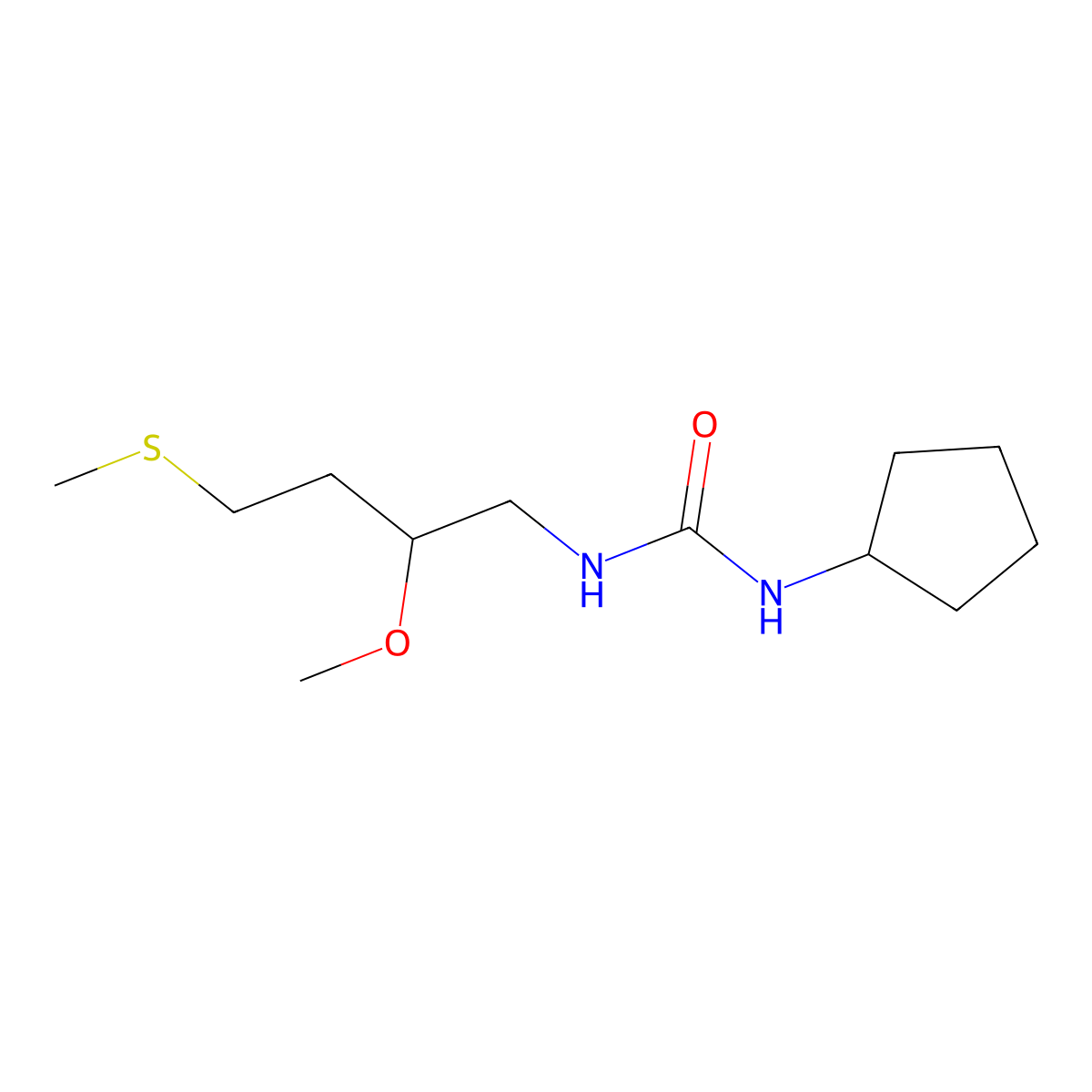 1-Cyclopentyl-3-[2-methoxy-4-(methylsulfanyl)butyl]urea molecular structure, CAS 2379951-39-8