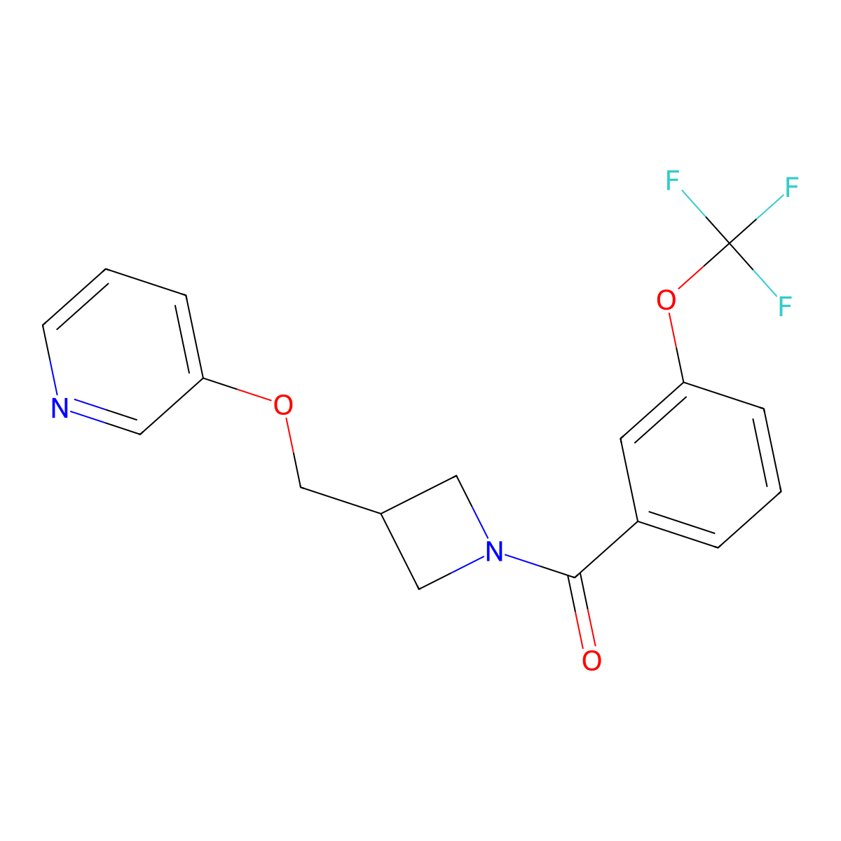 3-({1-[3-(Trifluoromethoxy)benzoyl]azetidin-3-yl}methoxy)pyridine molecular structure, CAS 2379951-45-6