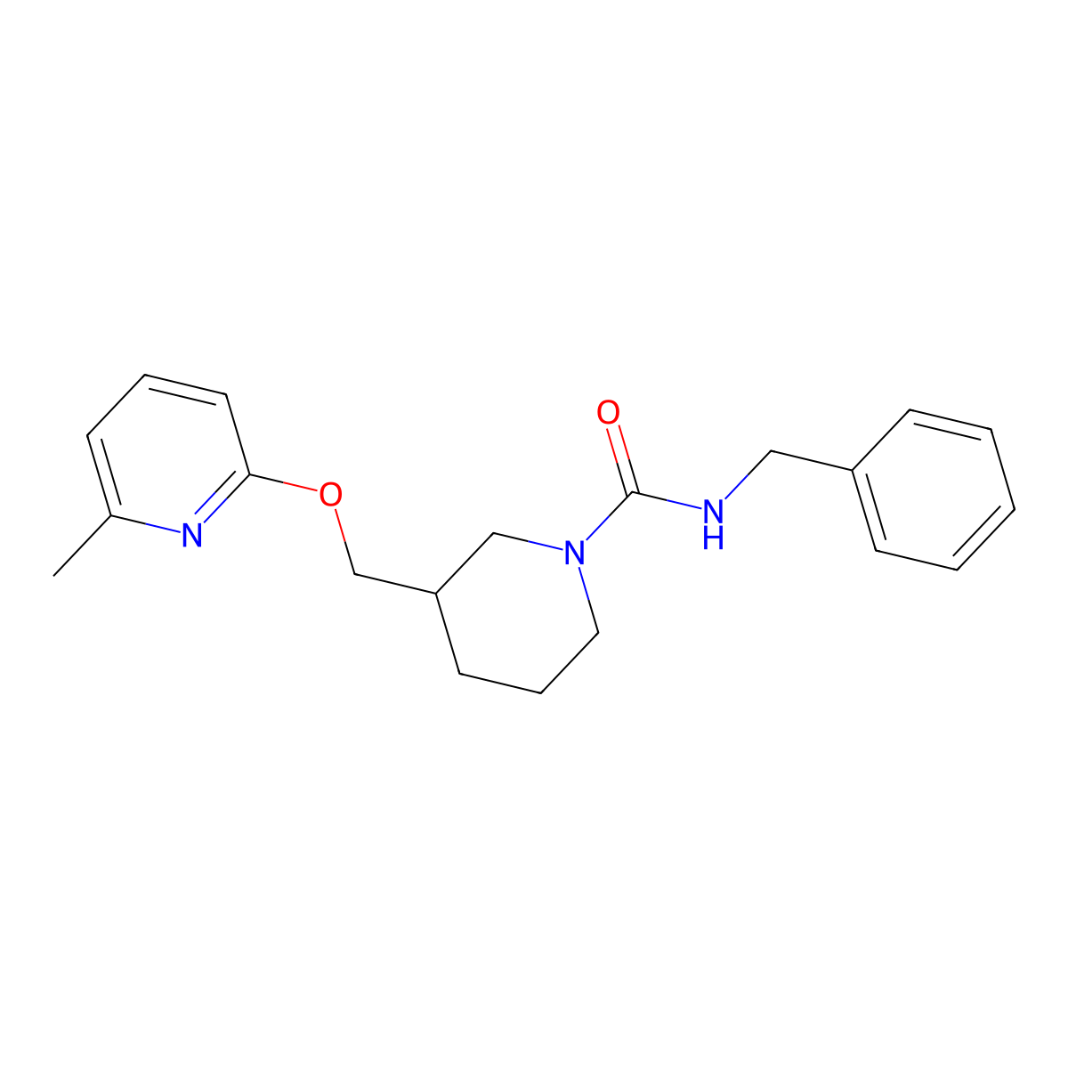 N-benzyl-3-{[(6-methylpyridin-2-yl)oxy]methyl}piperidine-1-carboxamide molecular structure, CAS 2379951-79-6