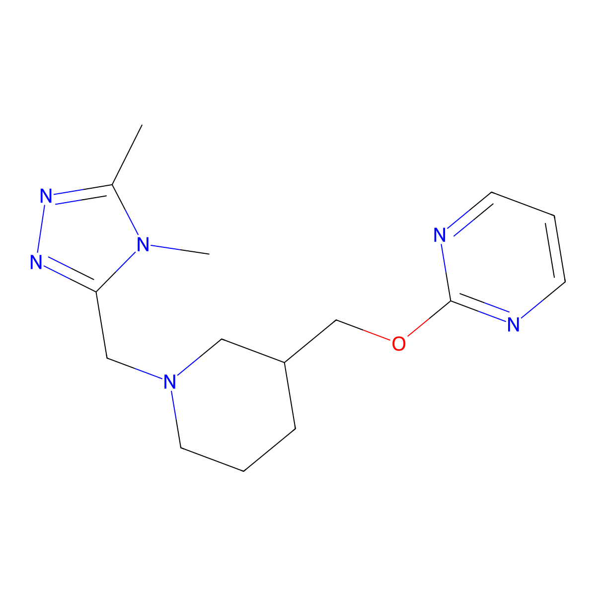 2-({1-[(4,5-dimethyl-4H-1,2,4-triazol-3-yl)methyl]piperidin-3-yl}methoxy)pyrimidine molecular structure, CAS 2379951-82-1
