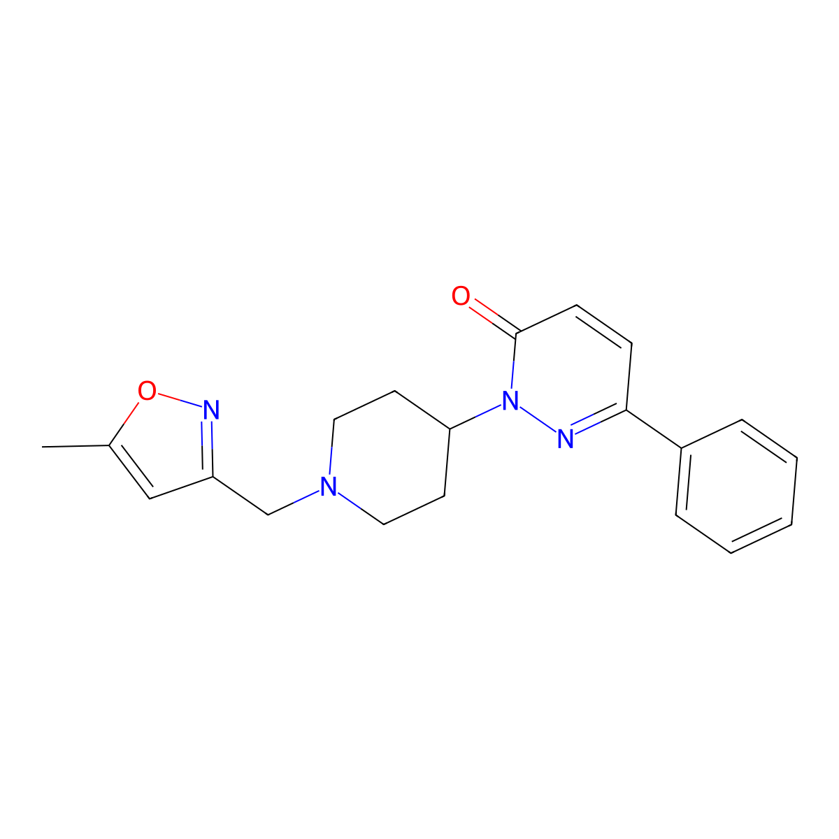 2-{1-[(5-Methyl-1,2-oxazol-3-yl)methyl]piperidin-4-yl}-6-phenyl-2,3-dihydropyridazin-3-one molecular structure, CAS 2379951-85-4