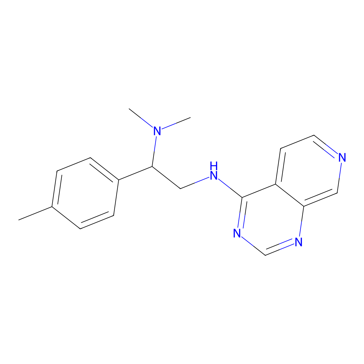 N-[2-(dimethylamino)-2-(4-methylphenyl)ethyl]pyrido[3,4-d]pyrimidin-4-amine molecular structure, CAS 2379951-86-5