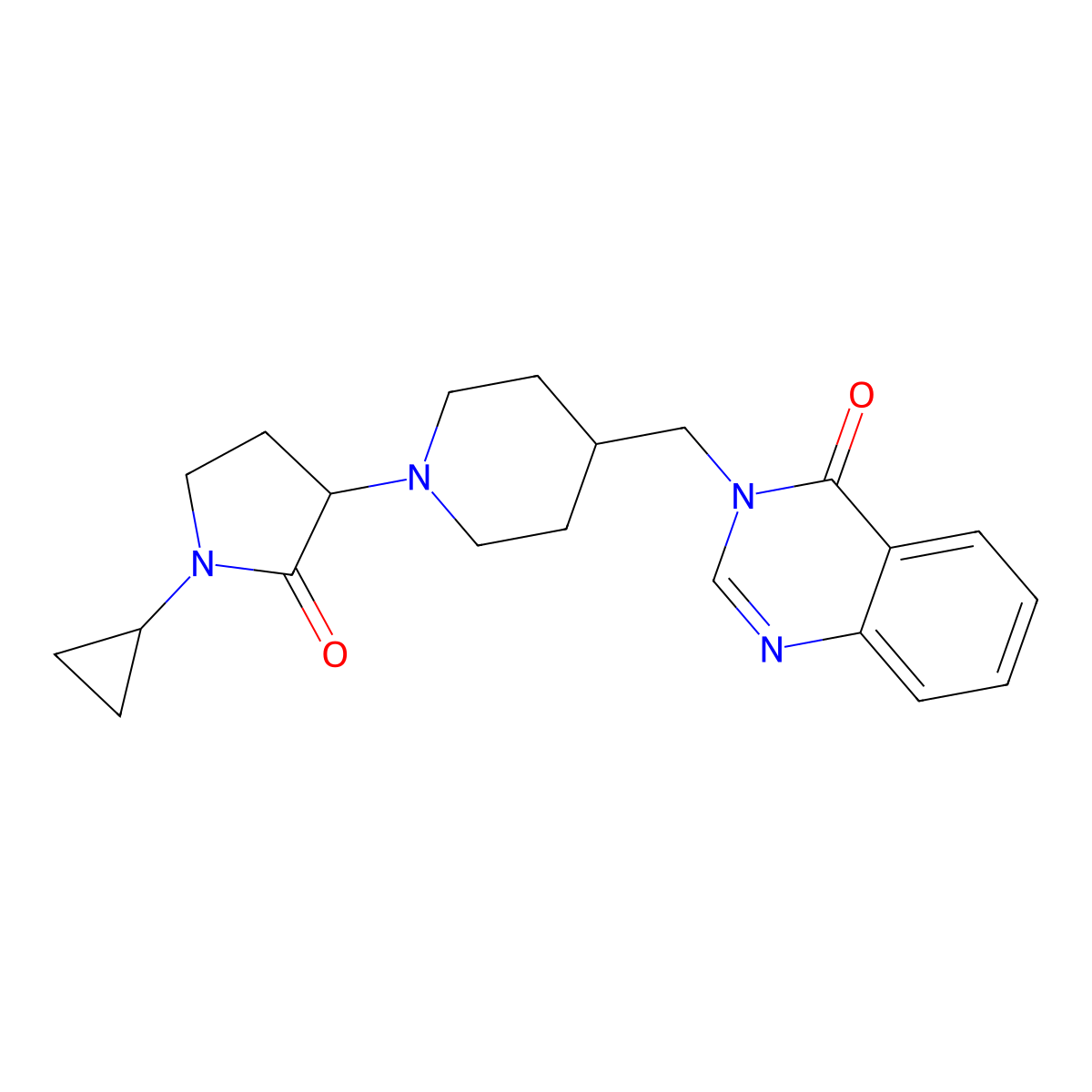 3-{[1-(1-Cyclopropyl-2-oxopyrrolidin-3-yl)piperidin-4-yl]methyl}-3,4-dihydroquinazolin-4-one molecular structure, CAS 2379951-89-8