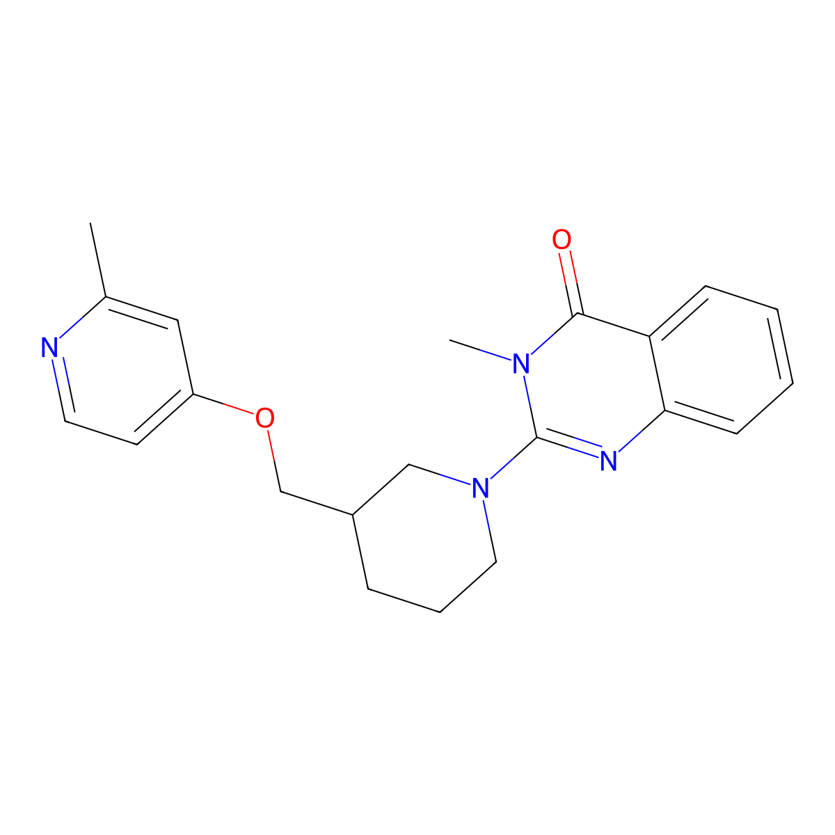 3-Methyl-2-(3-{[(2-methylpyridin-4-yl)oxy]methyl}piperidin-1-yl)-3,4-dihydroquinazolin-4-one molecular structure, CAS 2379952-22-2