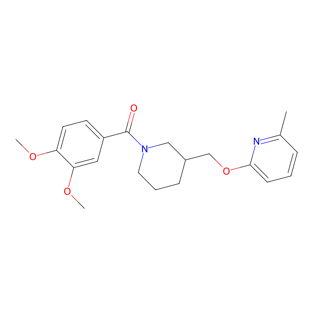 2-{[1-(3,4-Dimethoxybenzoyl)piperidin-3-yl]methoxy}-6-methylpyridine molecular structure, CAS 2379952-29-9