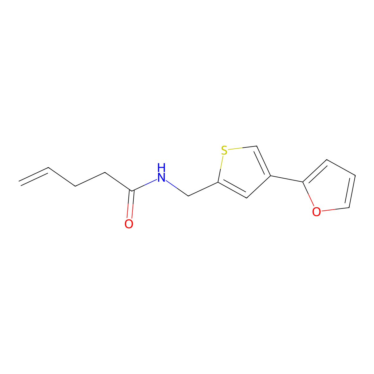 N-{[4-(furan-2-yl)thiophen-2-yl]methyl}pent-4-enamide molecular structure, CAS 2379952-44-8
