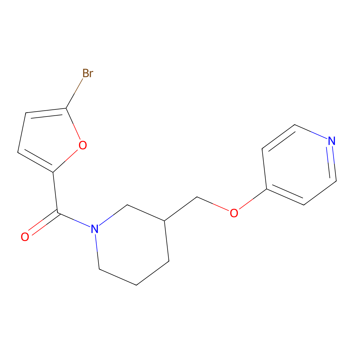 4-{[1-(5-Bromofuran-2-carbonyl)piperidin-3-yl]methoxy}pyridine molecular structure, CAS 2379952-45-9