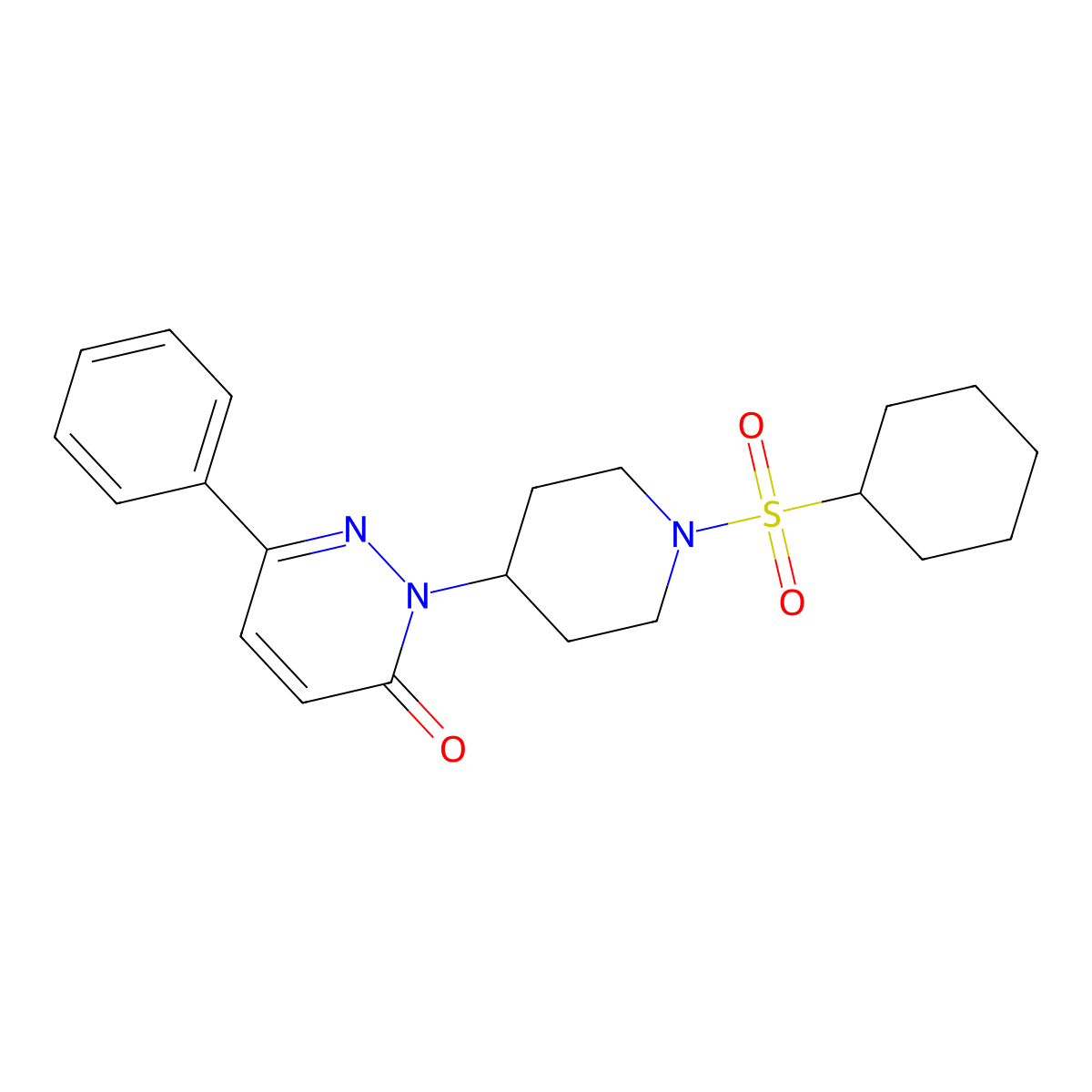 2-[1-(Cyclohexanesulfonyl)piperidin-4-yl]-6-phenyl-2,3-dihydropyridazin-3-one molecular structure, CAS 2379952-51-7