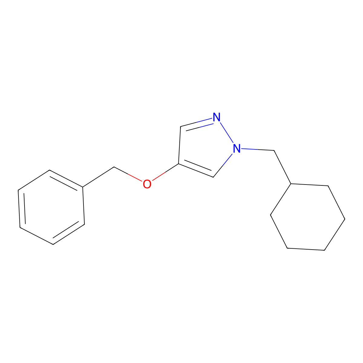 4-(benzyloxy)-1-(cyclohexylmethyl)-1H-pyrazole molecular structure, CAS 2379952-56-2