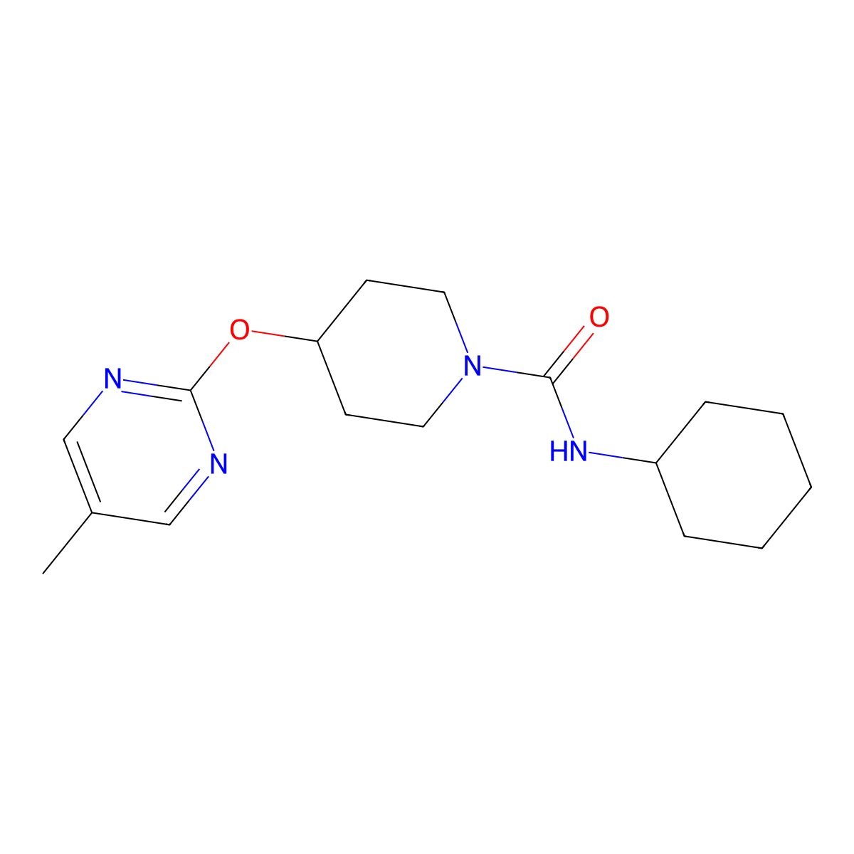 N-cyclohexyl-4-[(5-methylpyrimidin-2-yl)oxy]piperidine-1-carboxamide molecular structure, CAS 2379952-59-5
