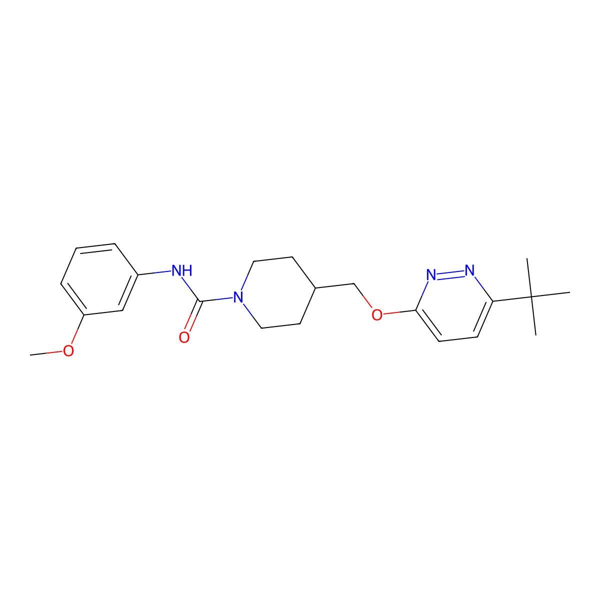 4-{[(6-tert-butylpyridazin-3-yl)oxy]methyl}-N-(3-methoxyphenyl)piperidine-1-carboxamide molecular structure, CAS 2379952-70-0
