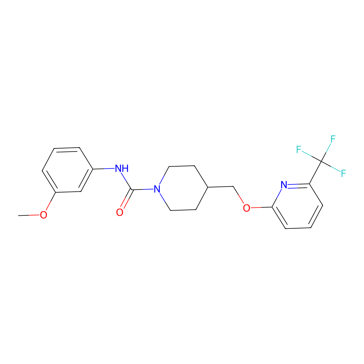 N-(3-methoxyphenyl)-4-({[6-(trifluoromethyl)pyridin-2-yl]oxy}methyl)piperidine-1-carboxamide molecular structure, CAS 2379952-84-6