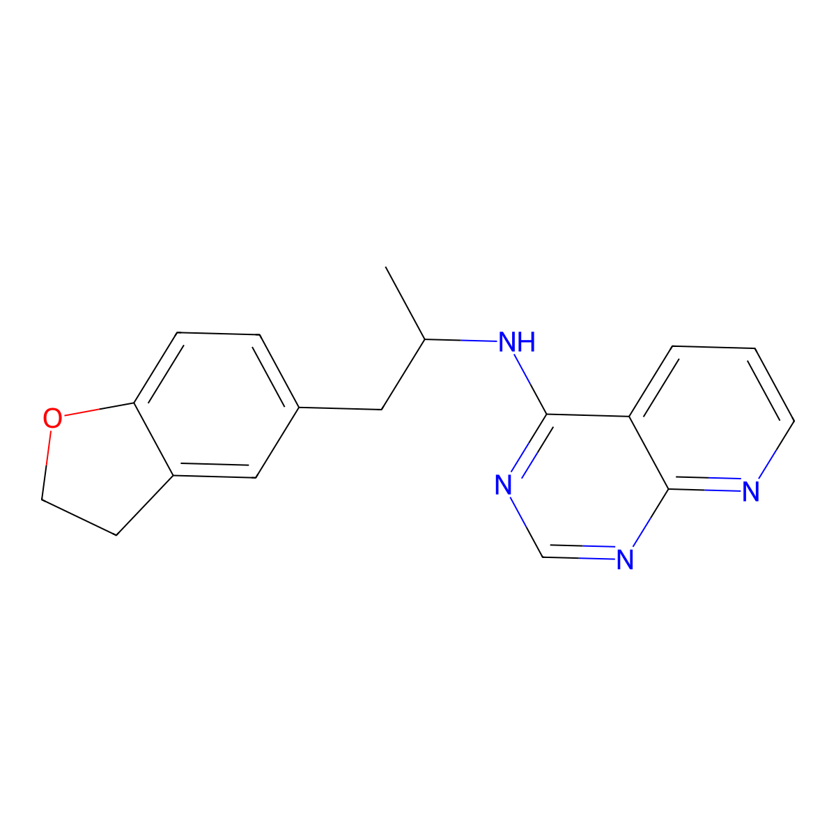 N-[1-(2,3-Dihydro-1-benzofuran-5-yl)propan-2-yl]pyrido[2,3-d]pyrimidin-4-amine molecular structure, CAS 2379952-86-8