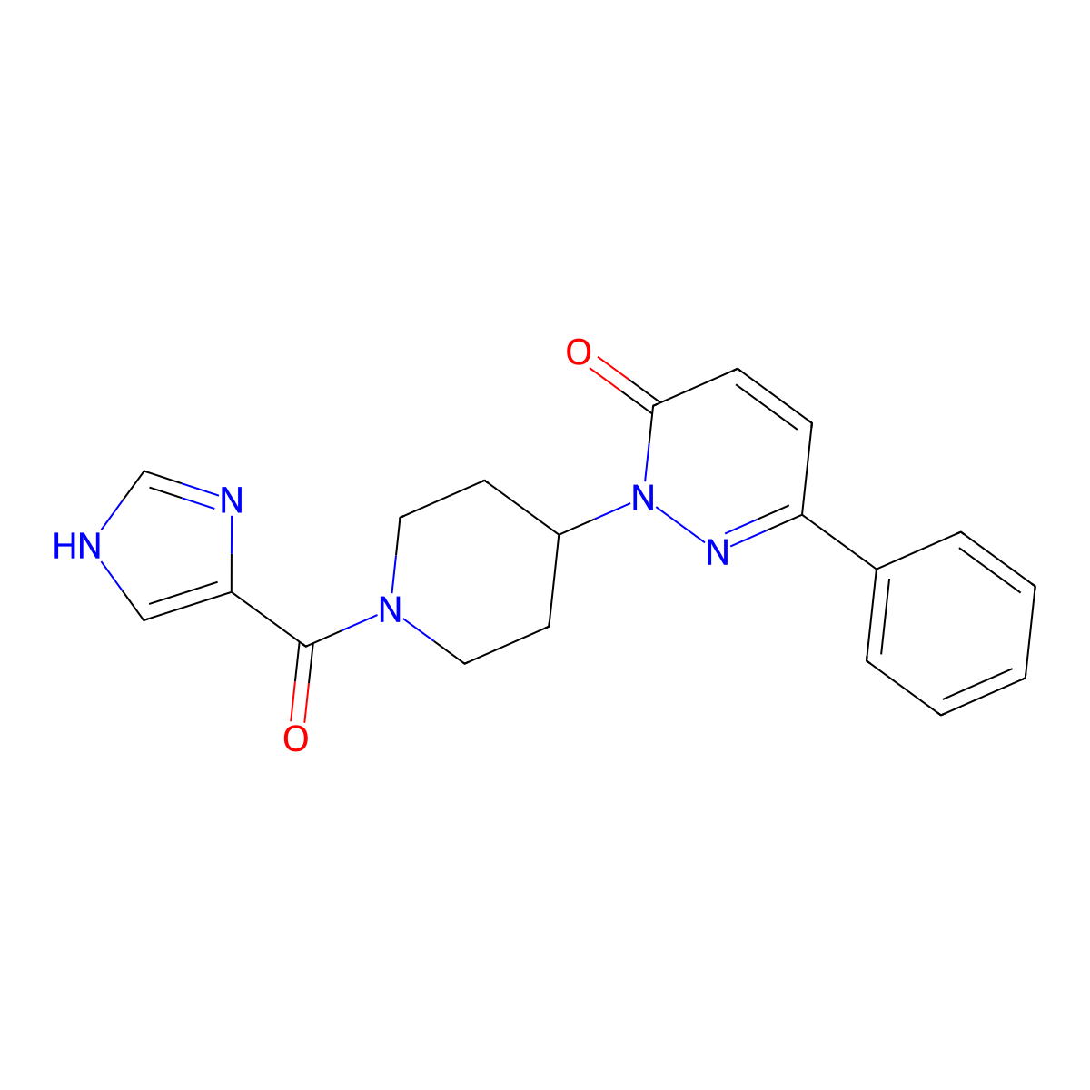2-[1-(1H-imidazole-4-carbonyl)piperidin-4-yl]-6-phenyl-2,3-dihydropyridazin-3-one molecular structure, CAS 2379952-94-8