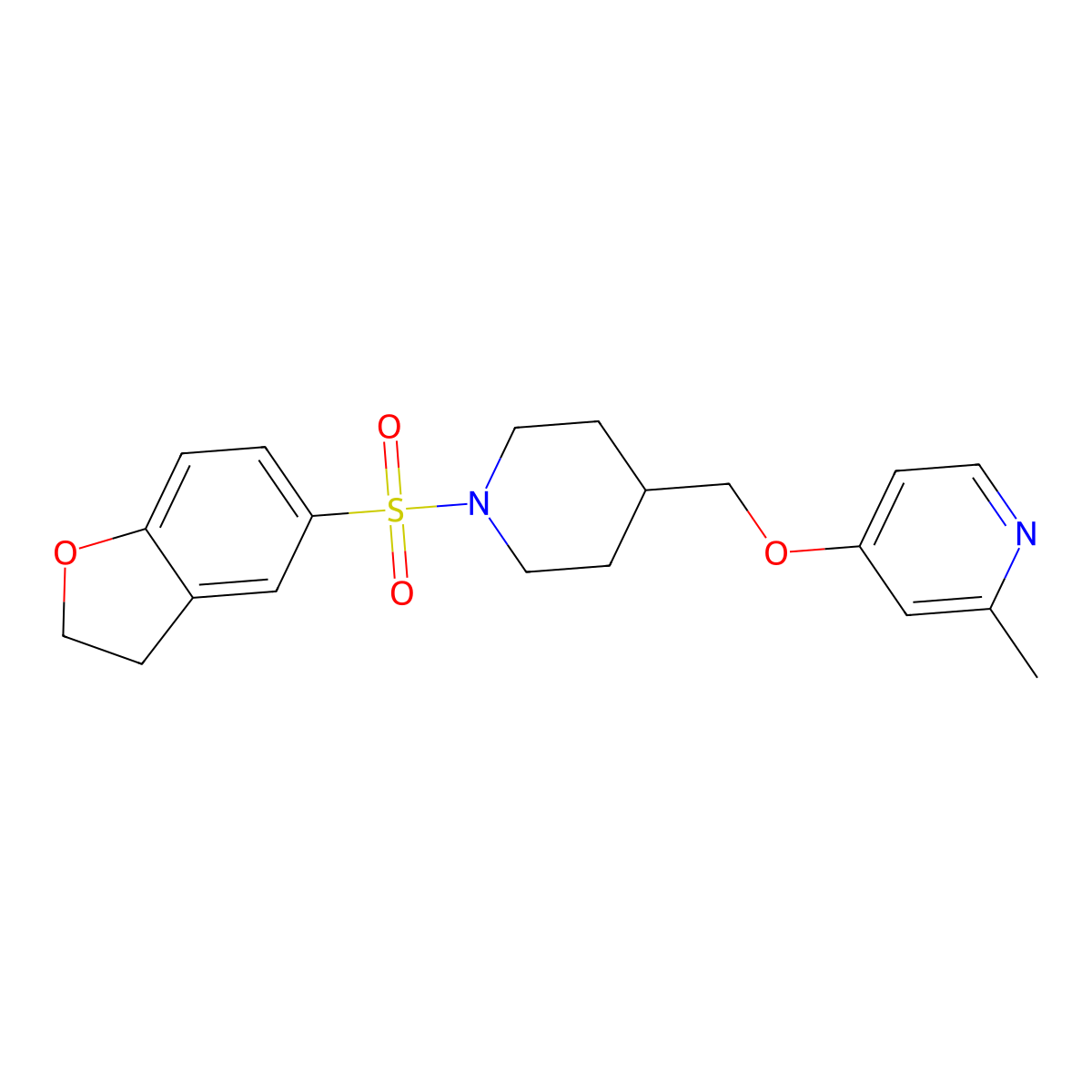 4-{[1-(2,3-Dihydro-1-benzofuran-5-sulfonyl)piperidin-4-yl]methoxy}-2-methylpyridine molecular structure, CAS 2379953-00-9