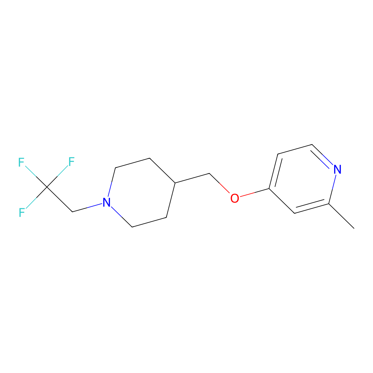 2-Methyl-4-{[1-(2,2,2-trifluoroethyl)piperidin-4-yl]methoxy}pyridine molecular structure, CAS 2379953-19-0
