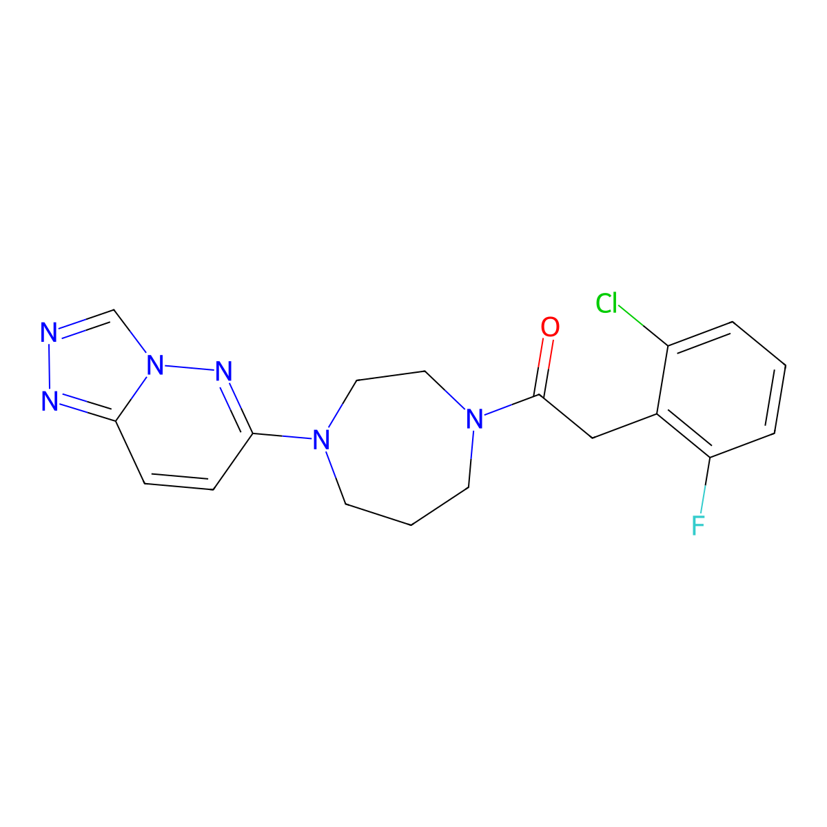 2-(2-Chloro-6-fluorophenyl)-1-(4-{[1,2,4]triazolo[4,3-b]pyridazin-6-yl}-1,4-diazepan-1-yl)ethan-1-one molecular structure, CAS 2379953-22-5