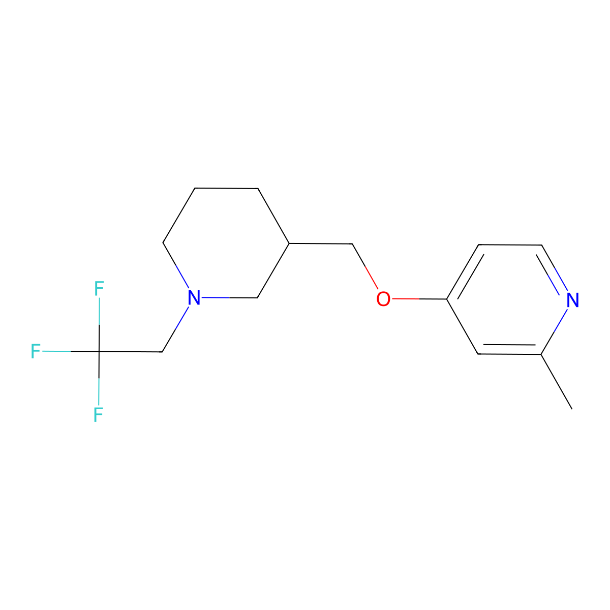 2-Methyl-4-{[1-(2,2,2-trifluoroethyl)piperidin-3-yl]methoxy}pyridine molecular structure, CAS 2379953-26-9