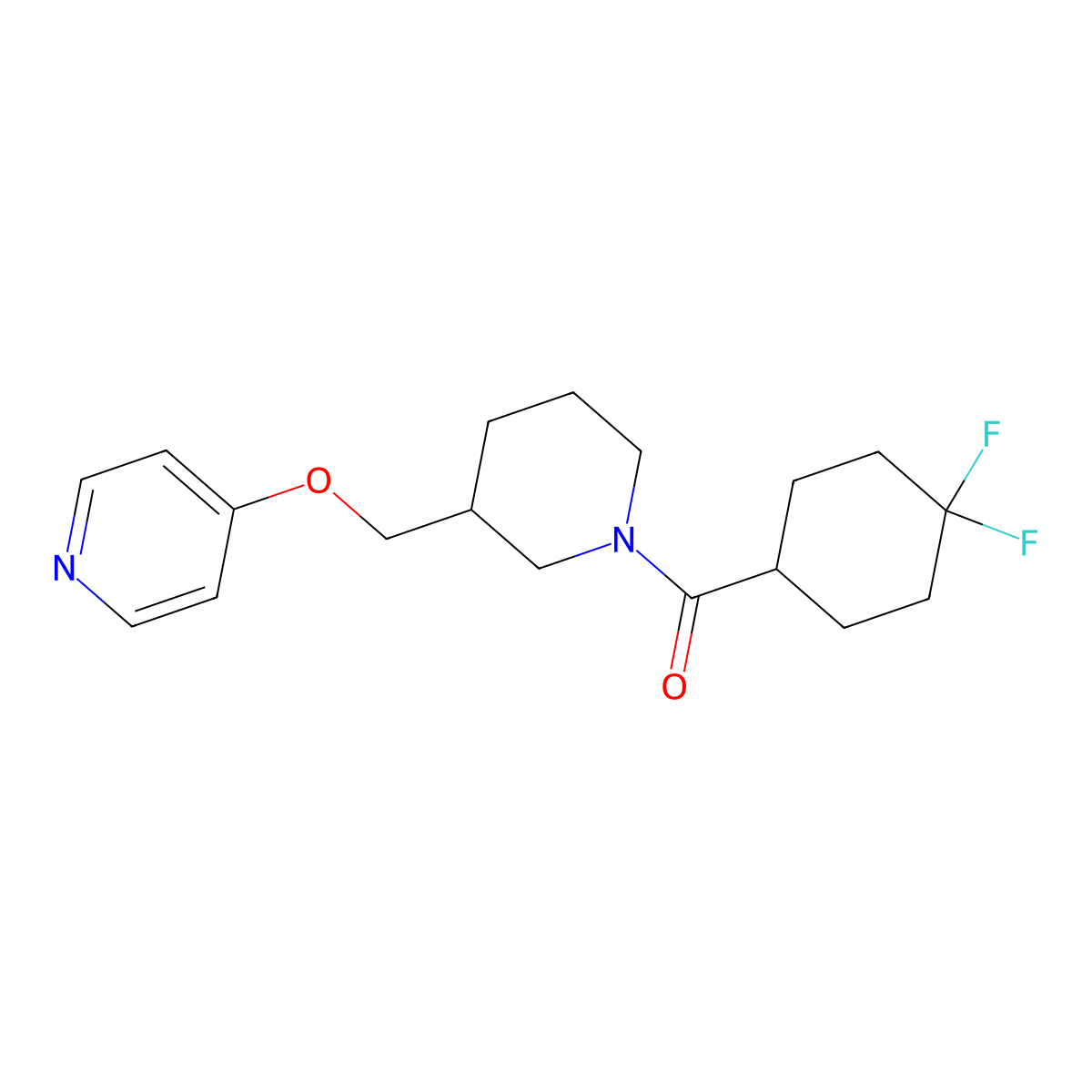 4-{[1-(4,4-Difluorocyclohexanecarbonyl)piperidin-3-yl]methoxy}pyridine molecular structure, CAS 2379953-46-3