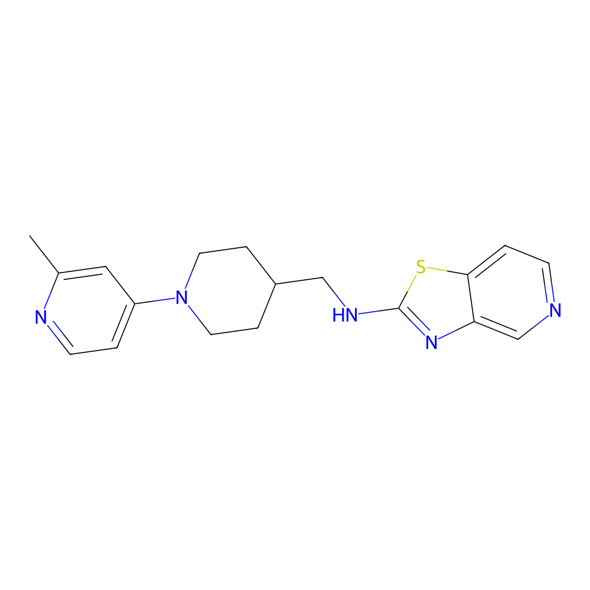 N-{[1-(2-methylpyridin-4-yl)piperidin-4-yl]methyl}-[1,3]thiazolo[4,5-c]pyridin-2-amine molecular structure, CAS 2379953-73-6